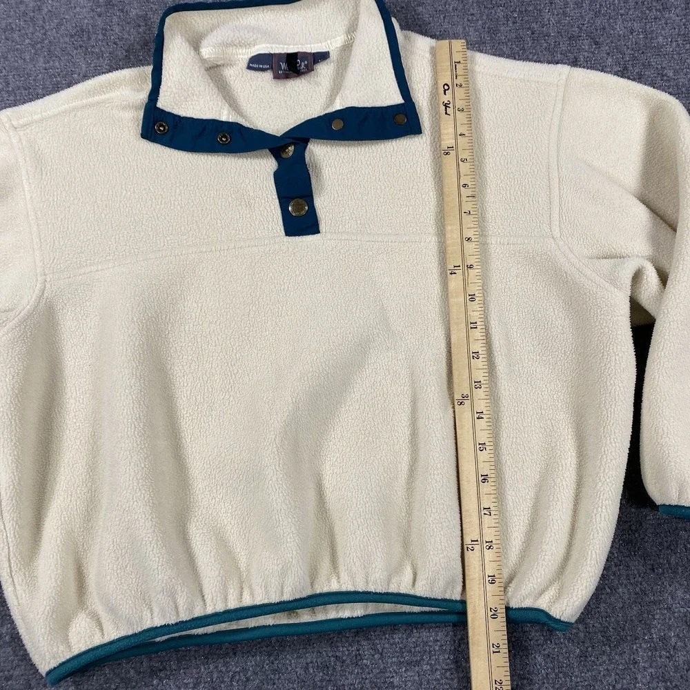 Vintage Woolrich Fleece Womens Medium Winter White Snap Outdoor 90s USA